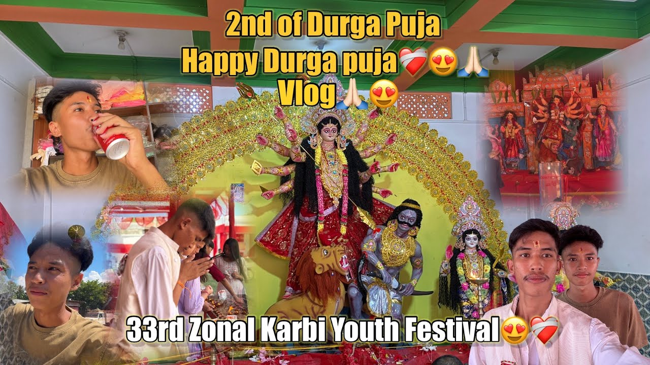  2nd OF DURGA PUJA VLOG 2025😍😊🙏🏻 #ZKYF #assam #northeastindia #happydurga 