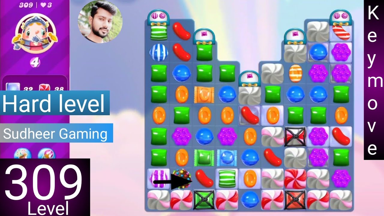Candy crush saga level 309 ।   Hard level । No boosters । Candy crush 309 help । Sudheer CC  Gaming