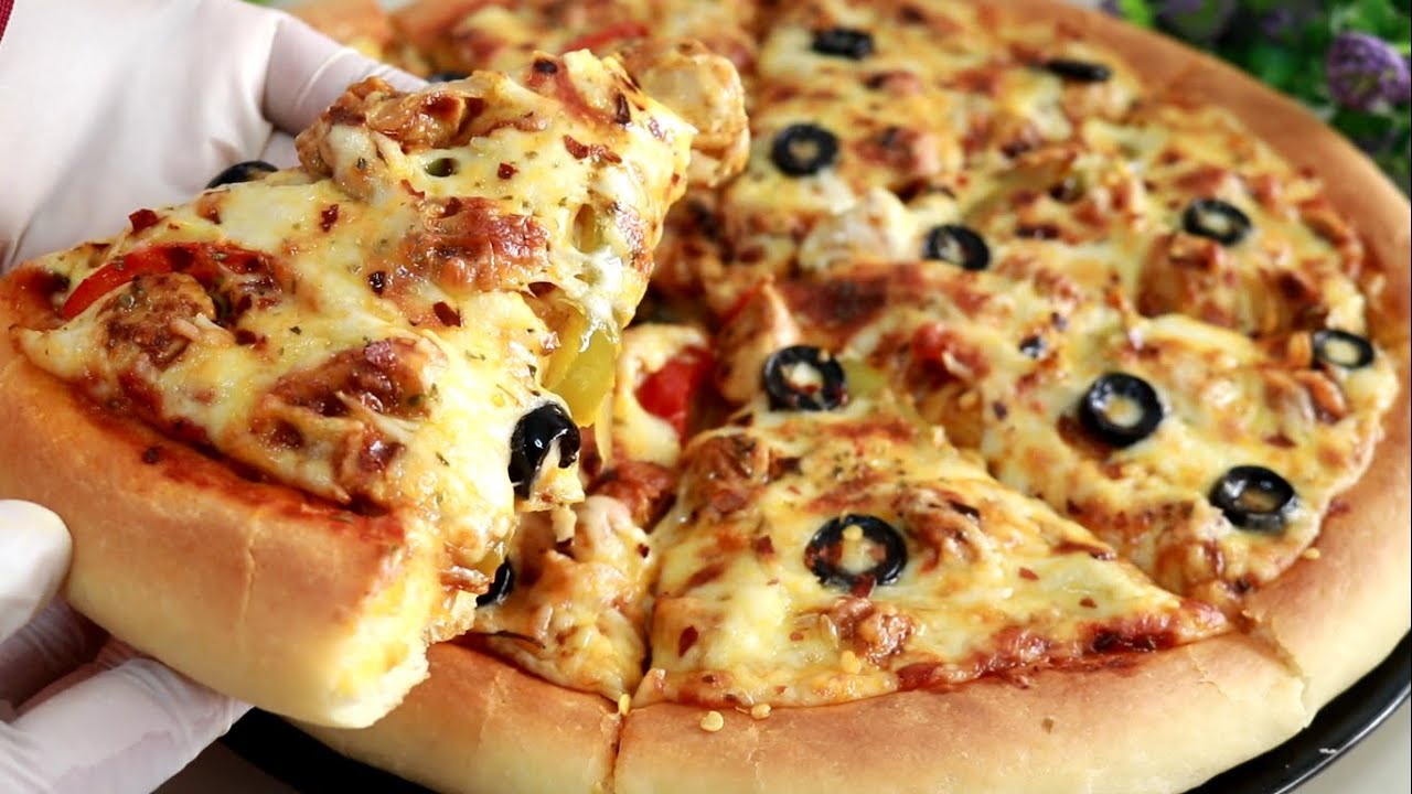 Chicken Fajita Pizza ll The Best Homemade Pizza You'll Ever Eat ll Large Pizza ll Thick Crust