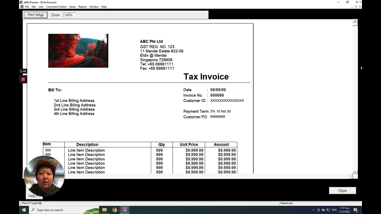 How to change the GST 7% to GST 8% for the invoice format in MYOB / ABSS Accounting Software