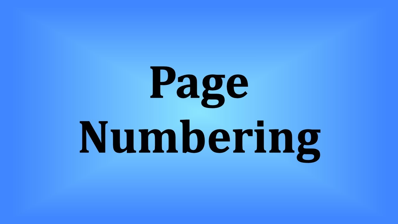 Page Numbering in LibreOffice Writer
