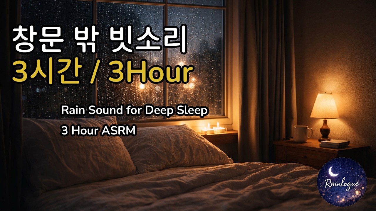 잠들기 좋은 창밖 빗소리 🌙 3시간 Deep Sleep ASMR