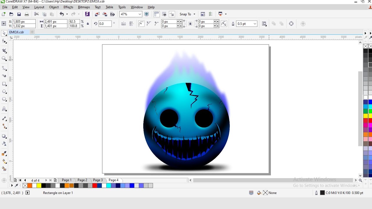 Coreldraw beginners tutorial, graphics design, 3D emoji graphics design, logo design