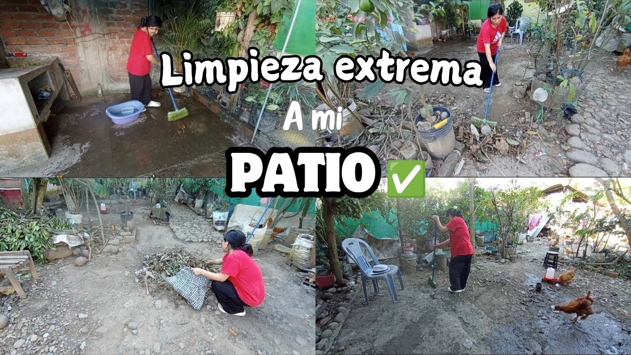 Limpieza EXTREMA en mi PATIO🧹✅ Me canse mucho😩 Motivate a limpiar conmigo 💪#limpiaconmigo#limpieza