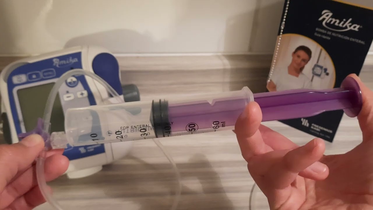Funcionamiento bomba de alimentación enteral Amika