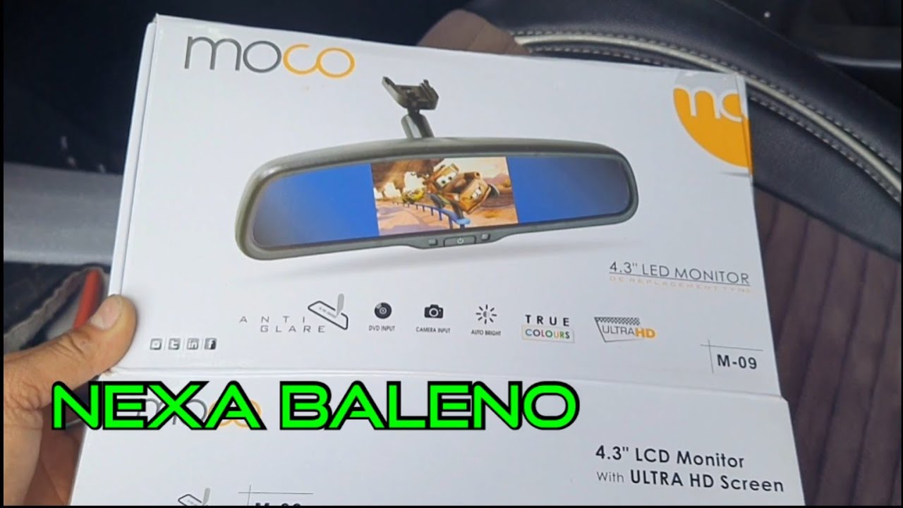 nexa Baleno install LED monitor rear view screen camera @04bhopal