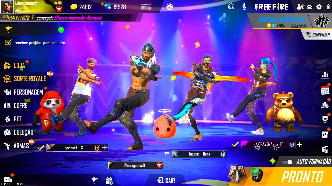 FINGI SER BOOT e BOTEI GERAL PRA DANÇAR COM EMOTE NOVO(PARTE 4)😱🔥 *achei um cara muito gemado