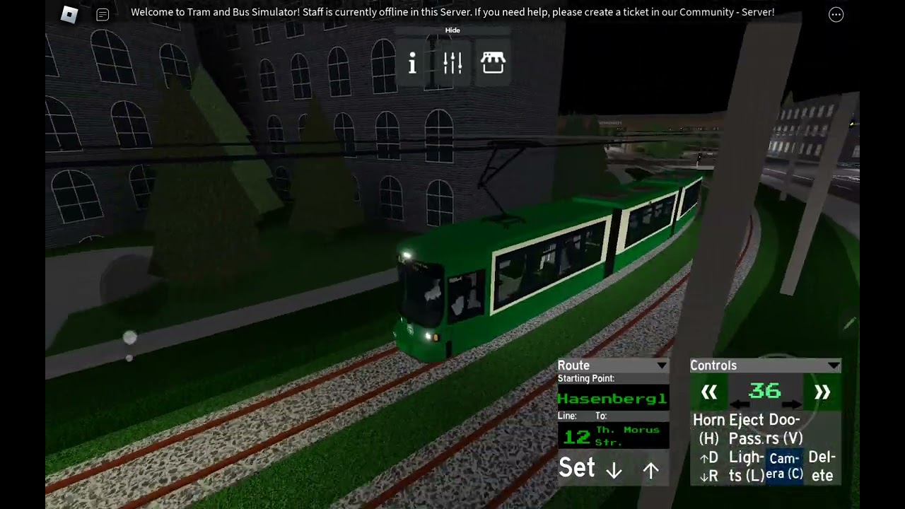 Tram and Bus Simulator Roblox Line 12 von Hasenbergl nach Th. Morus Str.