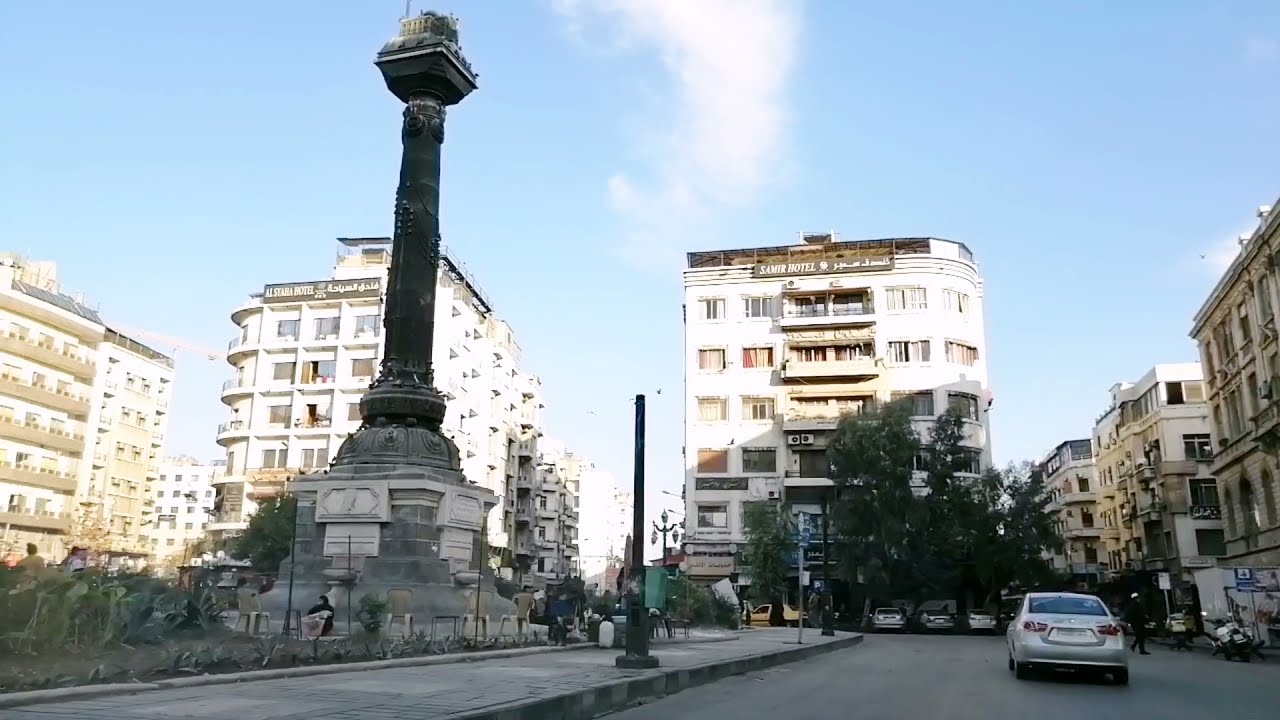 جولة بشوارع دمشق / احلى طرقات دمشق /مشينا طريق القصر لوصلت لساحة المرجة /Damascus street