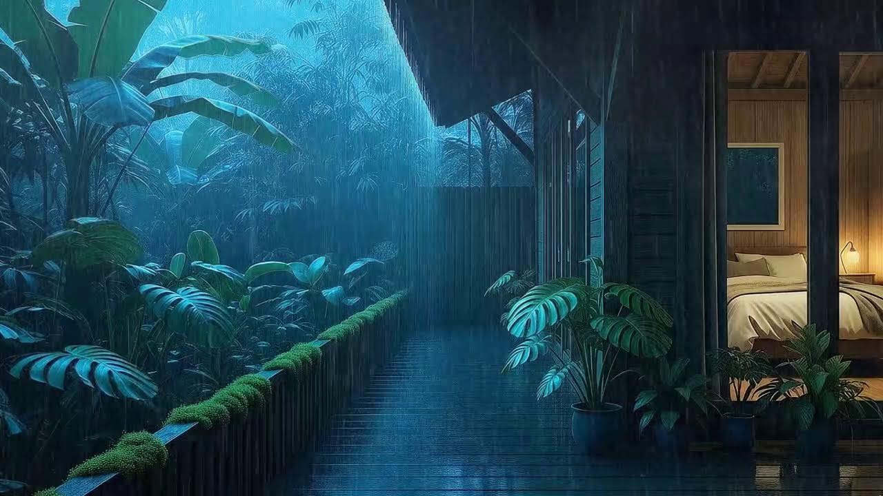 Soft Drizzle To Sleep Deeper In Lush Hidden Hut 🌧️