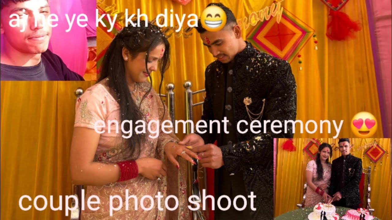 सगाई कि रस्म❤️❤️ engagement ceremony🤗 cute couple😍 couple photo shoot 🌸wedding vibes 