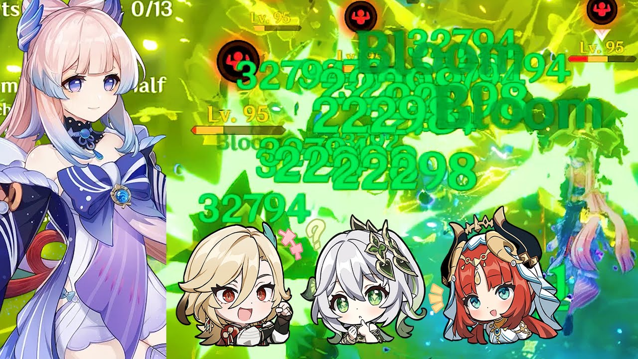 MY BEST F2P BLOOM TEAM?!! 1000 EM KOKOMI AND KAVEH WITH NILOU!!