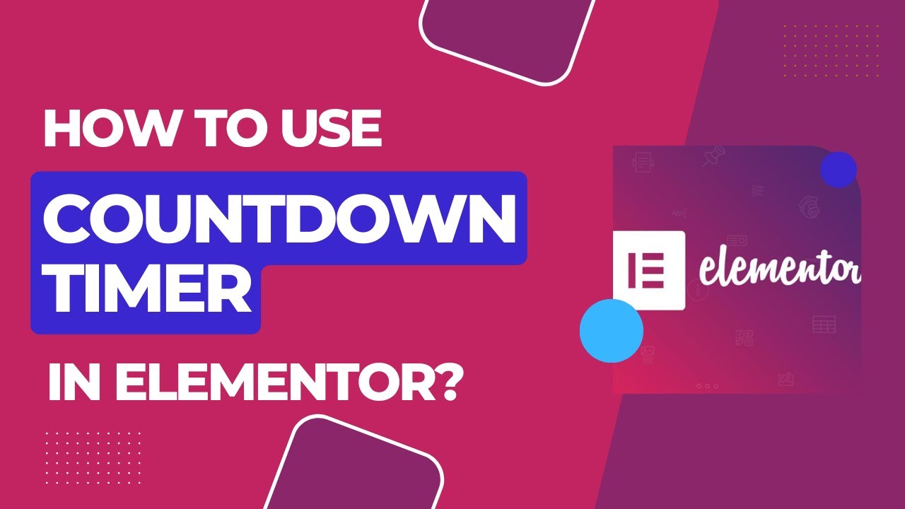 How to use countdown in Elementor?