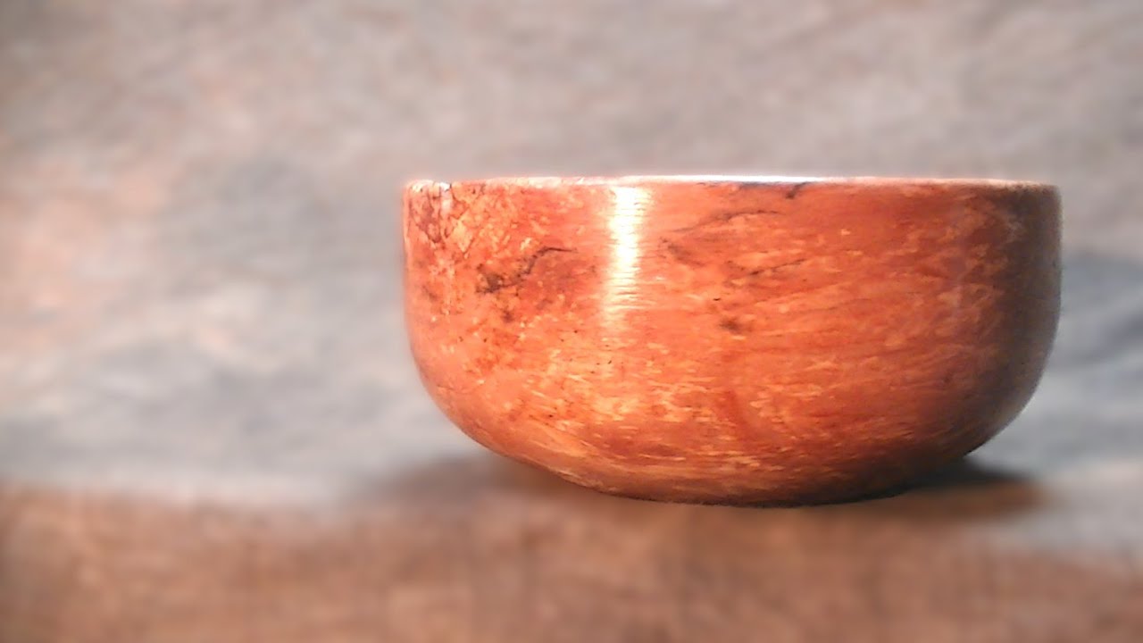 woodturning a small bowl from weathered beech wood