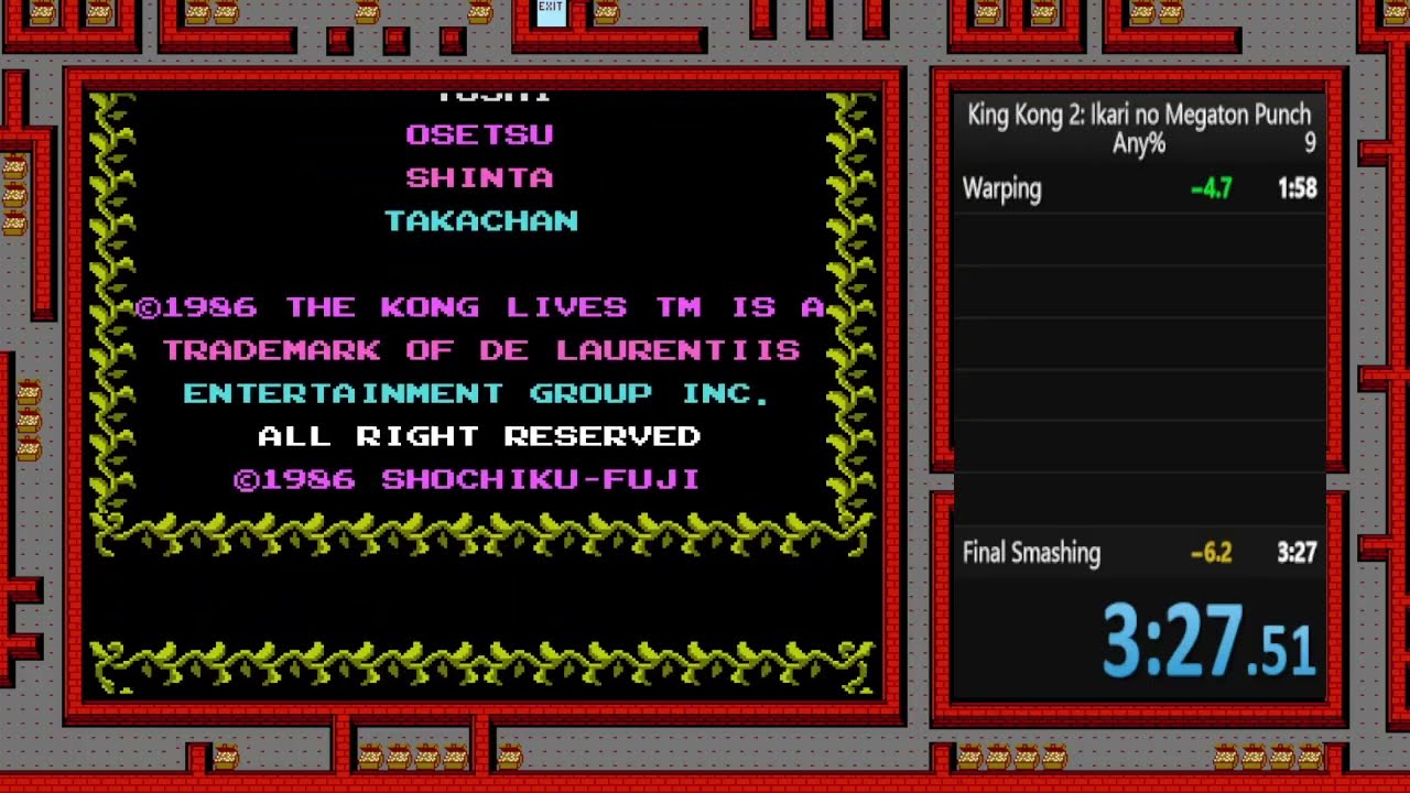 King Kong 2: Ikari no Megaton Punch speedrun any% 3:27