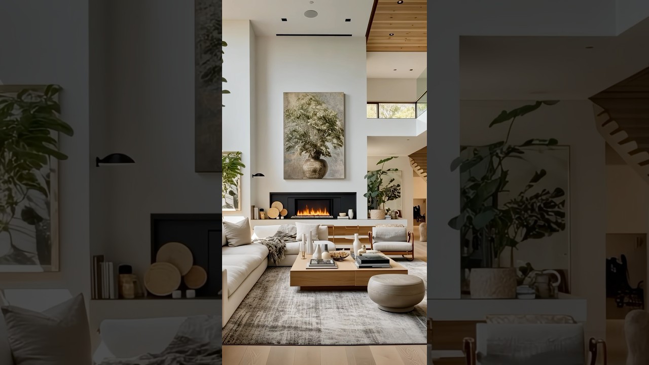 Modern Living Room: Open Concept Design with High Ceilings!