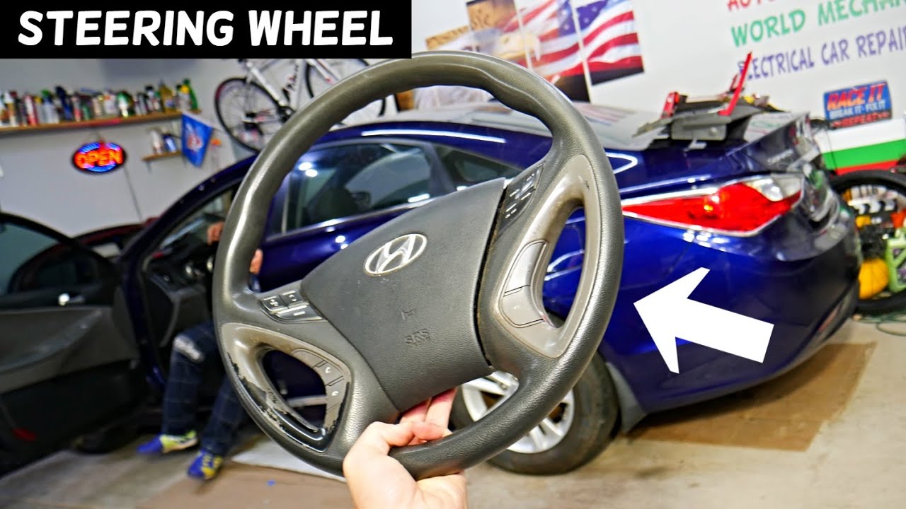 HYUNDAI STEERING WHEEL REMOVAL REPLACEMENT demonstrated on Hyundai Sonata