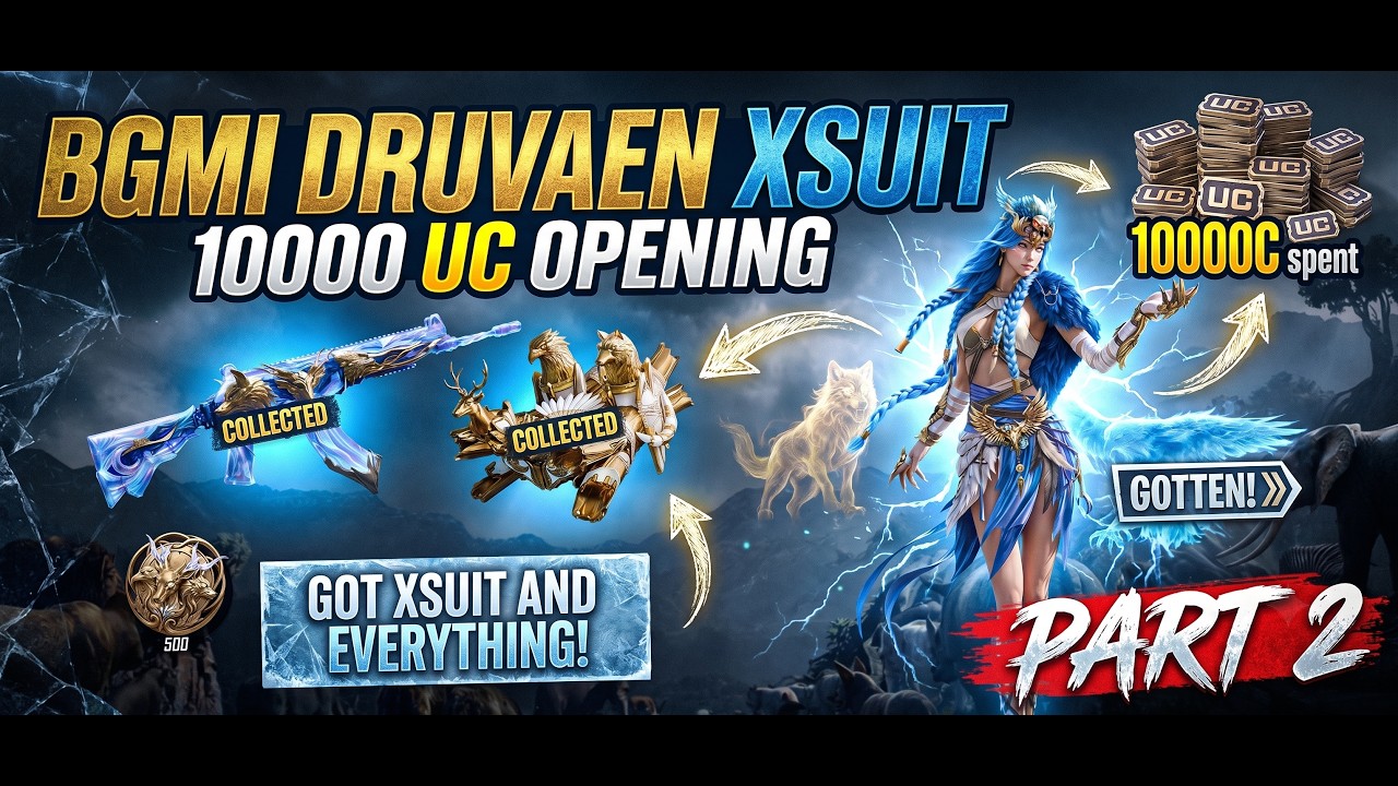 GOT FROST DRUVAEN X-SUIT IN 10,000 UC! 😱 EVERYTHING UNLOCKED 🔥(Part 2) | BGMI Crate Opening.