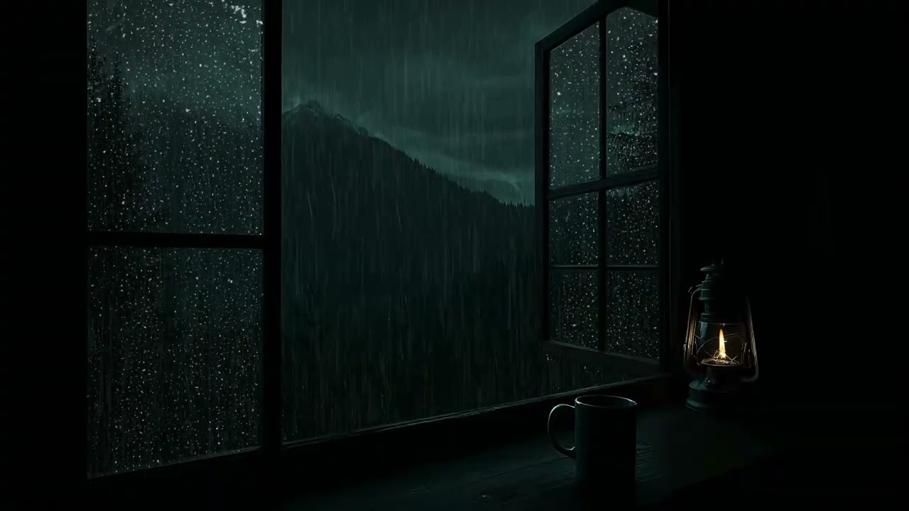 Rain and Thunderstorm by the Window | Quiet Cozy Sounds to Ease Anxiety and Improve Sleep Quality