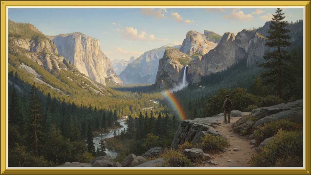 Yosemite Hudson River School Art | Piano Study & Focus | Canvas & Frame Vol. 6