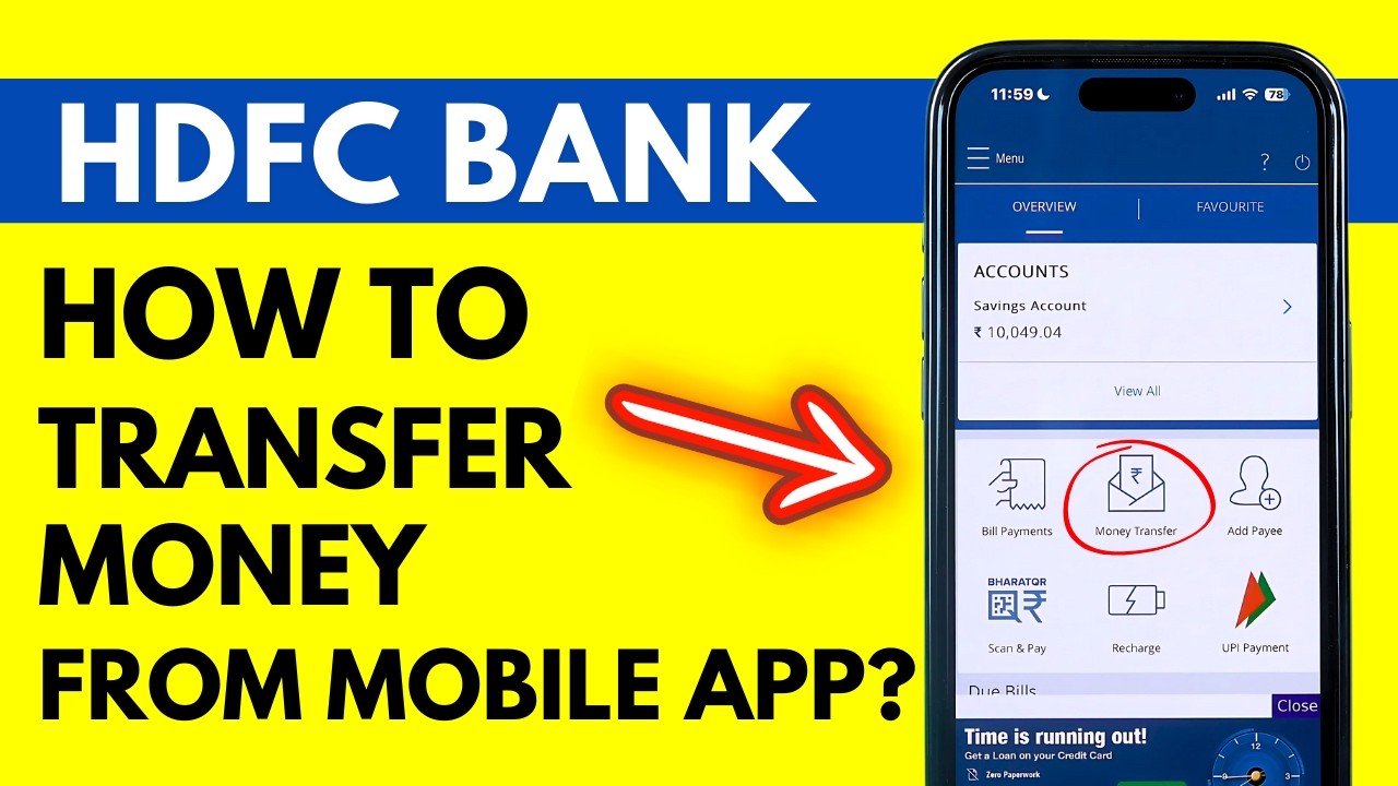 How to Transfer Money from HDFC Mobile App? HDFC Bank App Money Transfer - 2 Mins ONLY!!