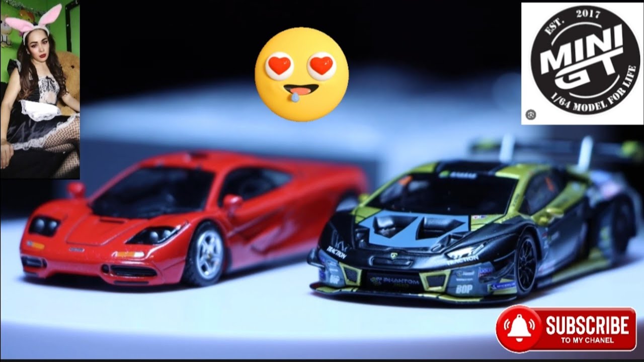 Mini GT 1:64 Lamborghini Huracan GT3 Evo versus McLaren F1. 💝🥰🏆👍