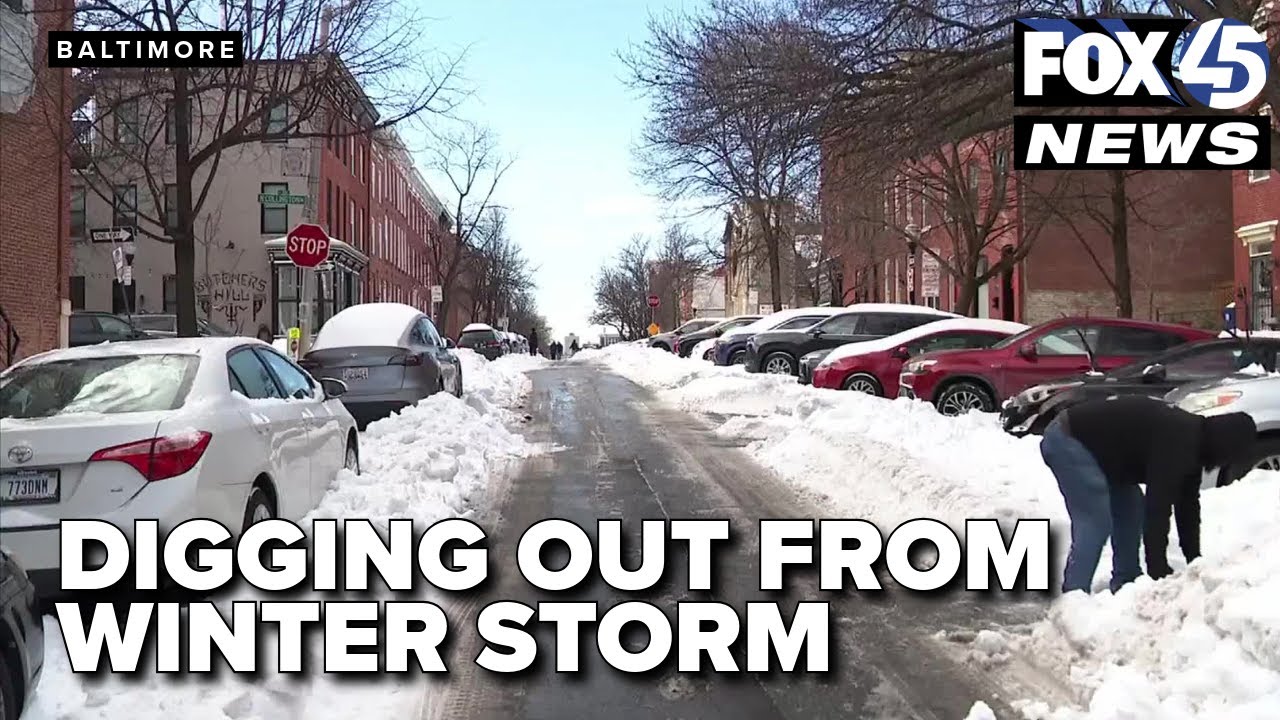 Baltimore digs out after powerful winter storm as cleanup continues on side streets