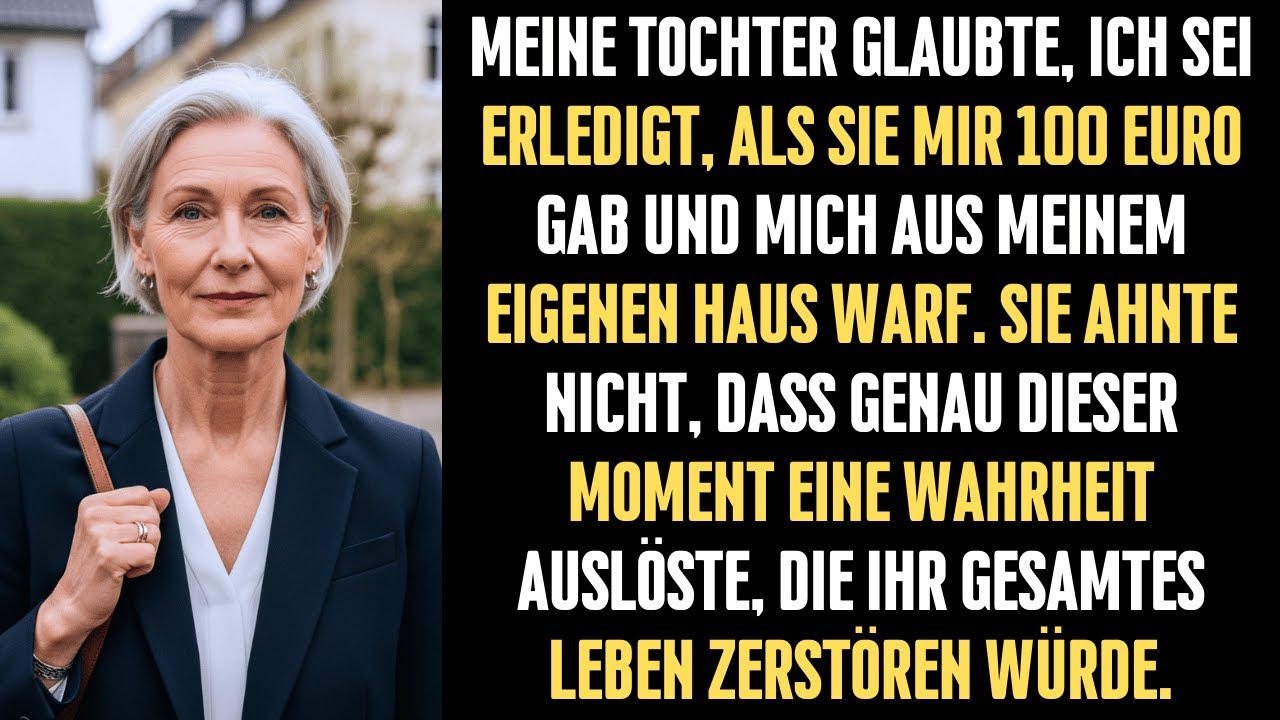 Meine Tochter erbte Millionen – gab mir 100 Euro und warf mich raus… Tage später kam die Wahrheit