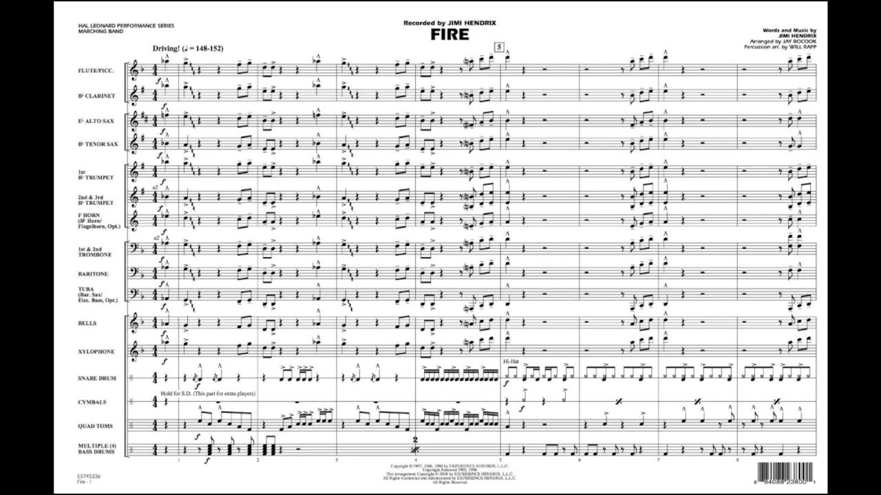 Fire by Jimi Hendrix/arr. Jay Bocook
