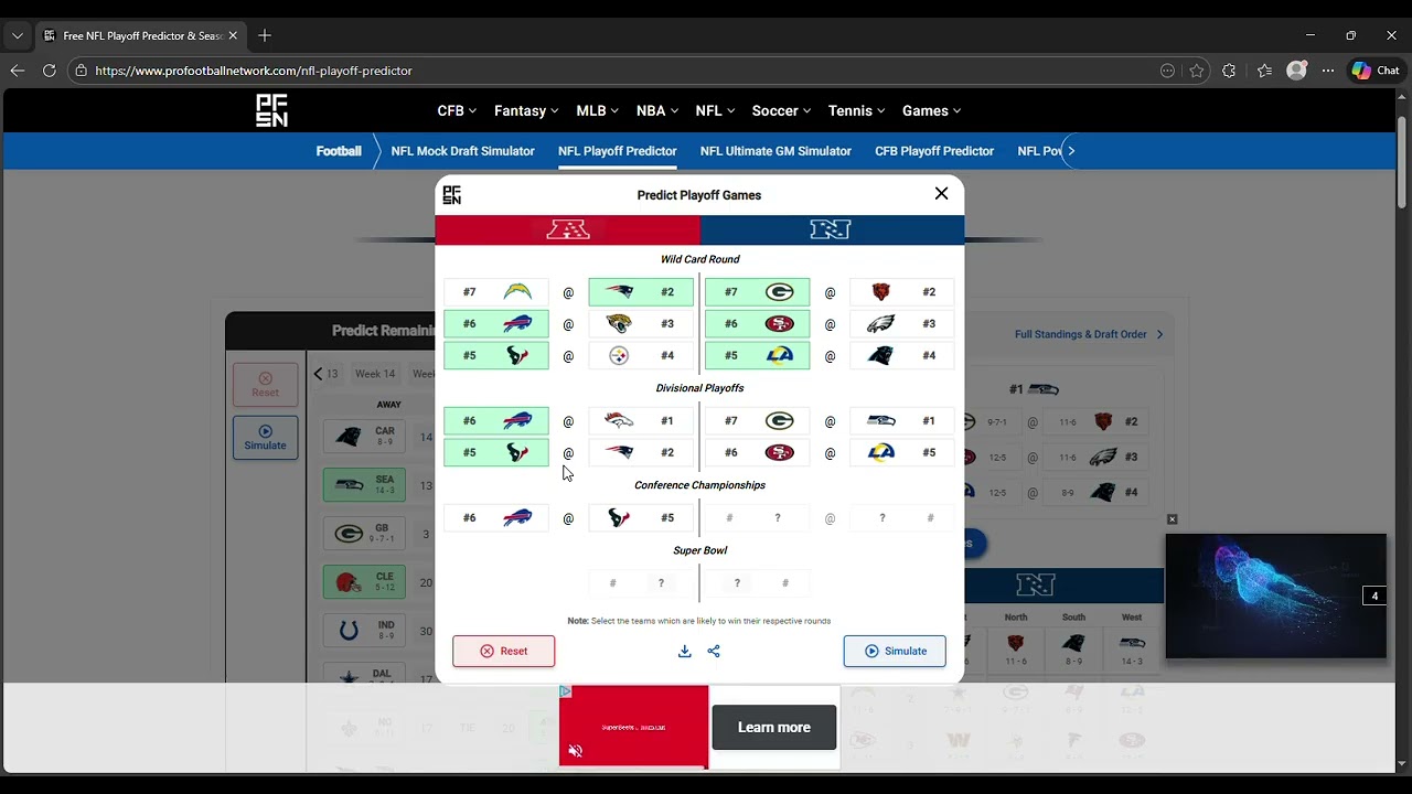 My NFL Playoff Predictions for the 2025-2026 season