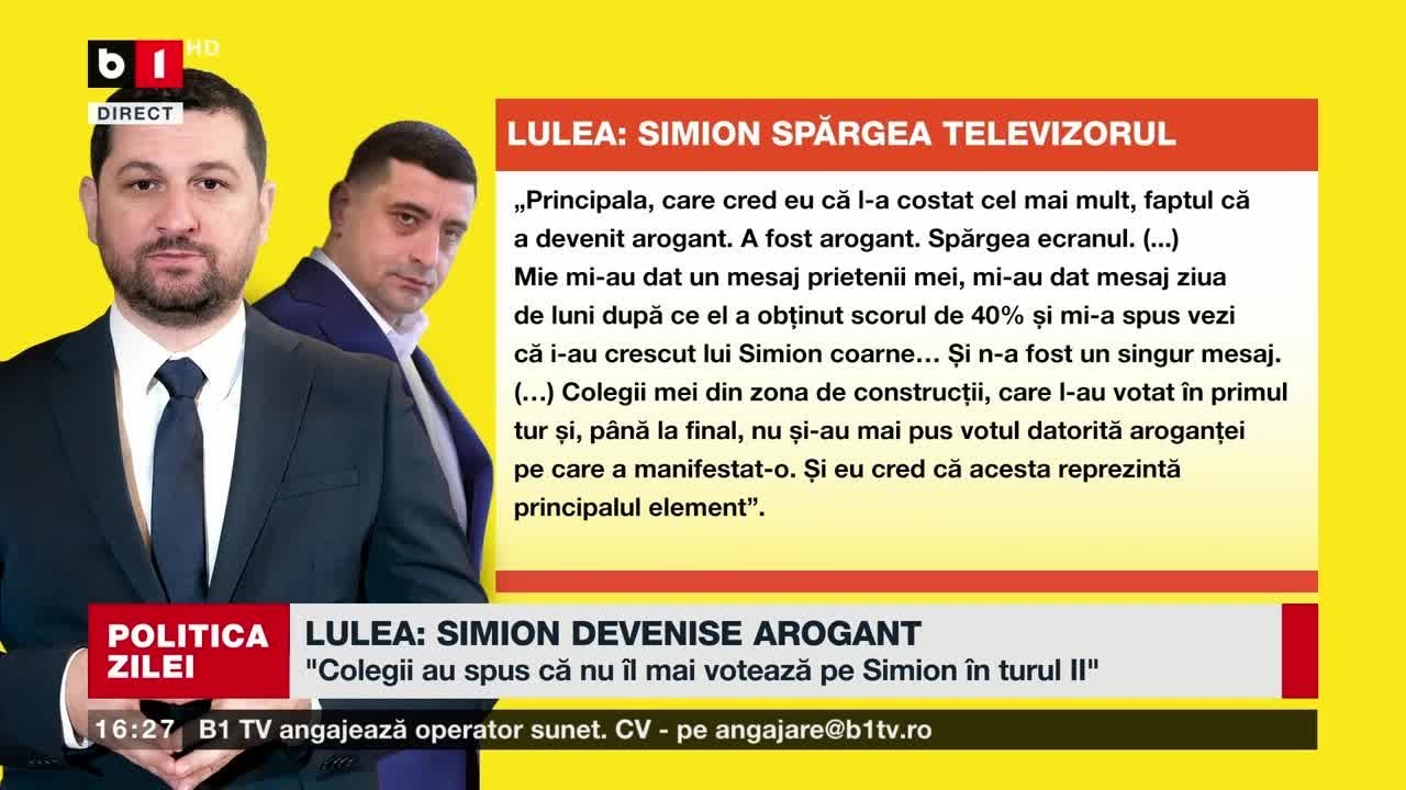 Marius Lulea a dezvăluit care sunt motivele pentru care Simion a pierdut alegerile: