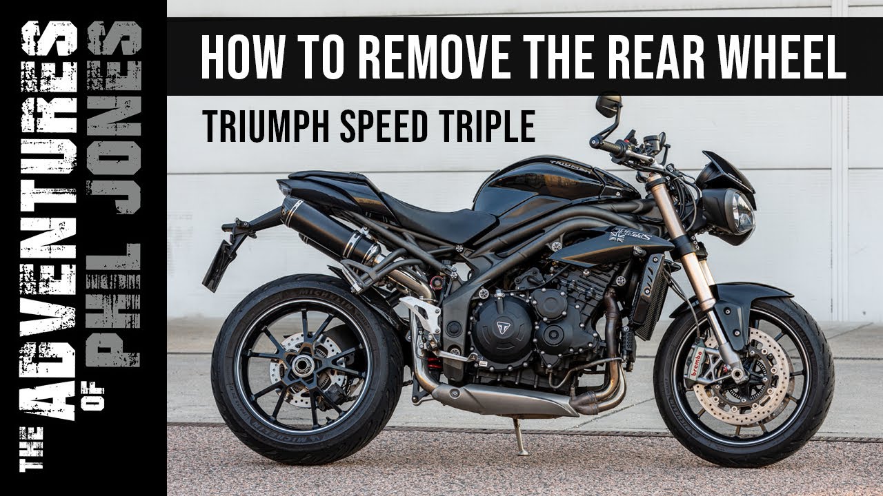 How to remove and install the rear wheel on a Triumph Speed Triple