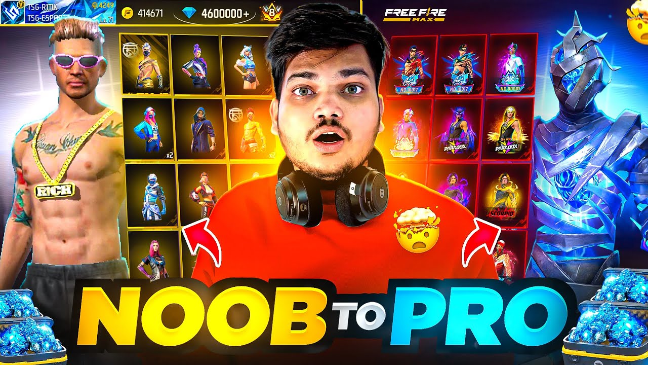Free Fire Noob To Pro In 10 Mins I Got Everything In New Luck Royale Ultra Pro Id -Garena Free Fire