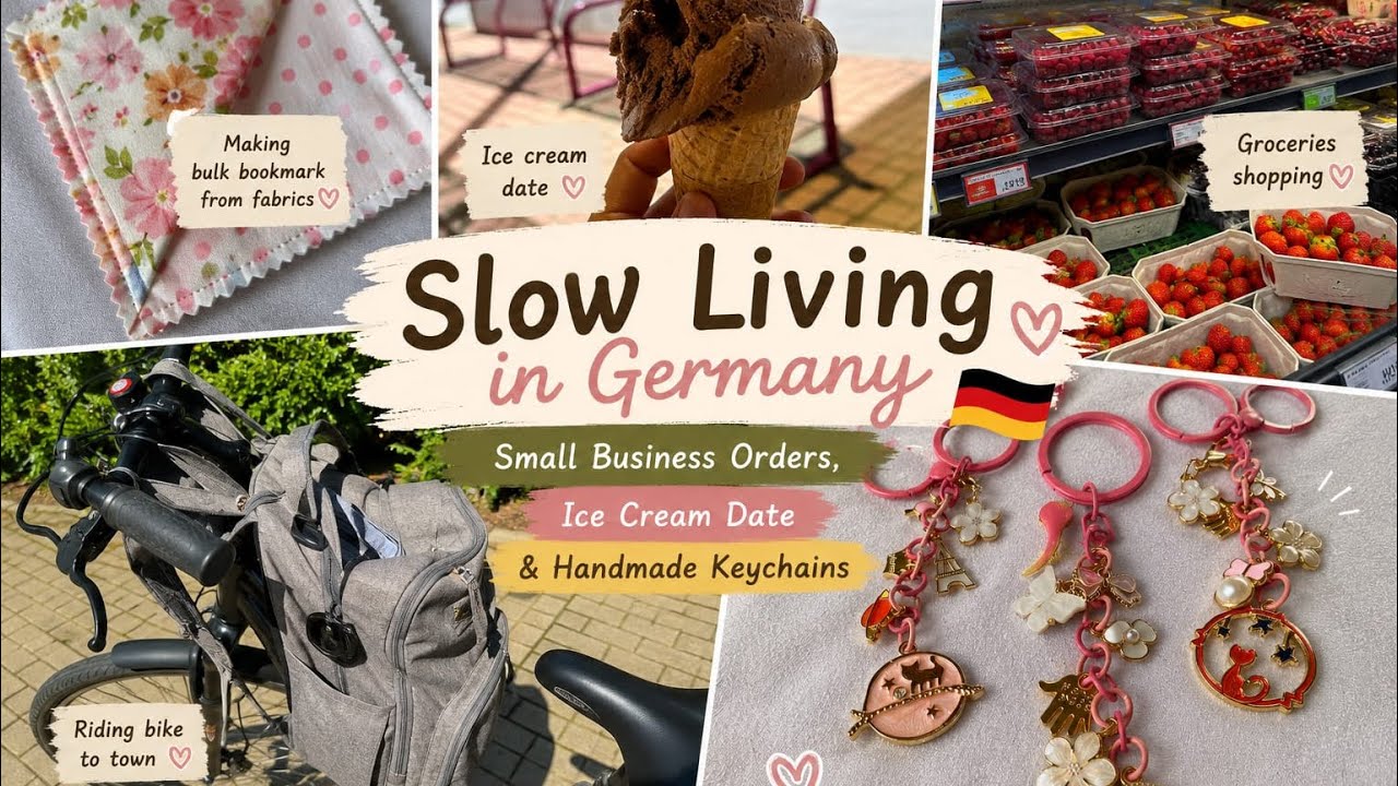 Slow Living in Germany | Small Business Vlog, Ice Cream Date & Handmade Keychains 