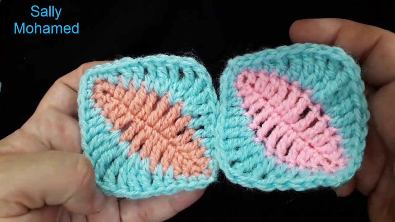 كروشيه وحدة ورقة شجرة داخل مربع يمكن استخدامها لعمل مفرش سريرأو خدادية أو بطانية بيبي  #crochet