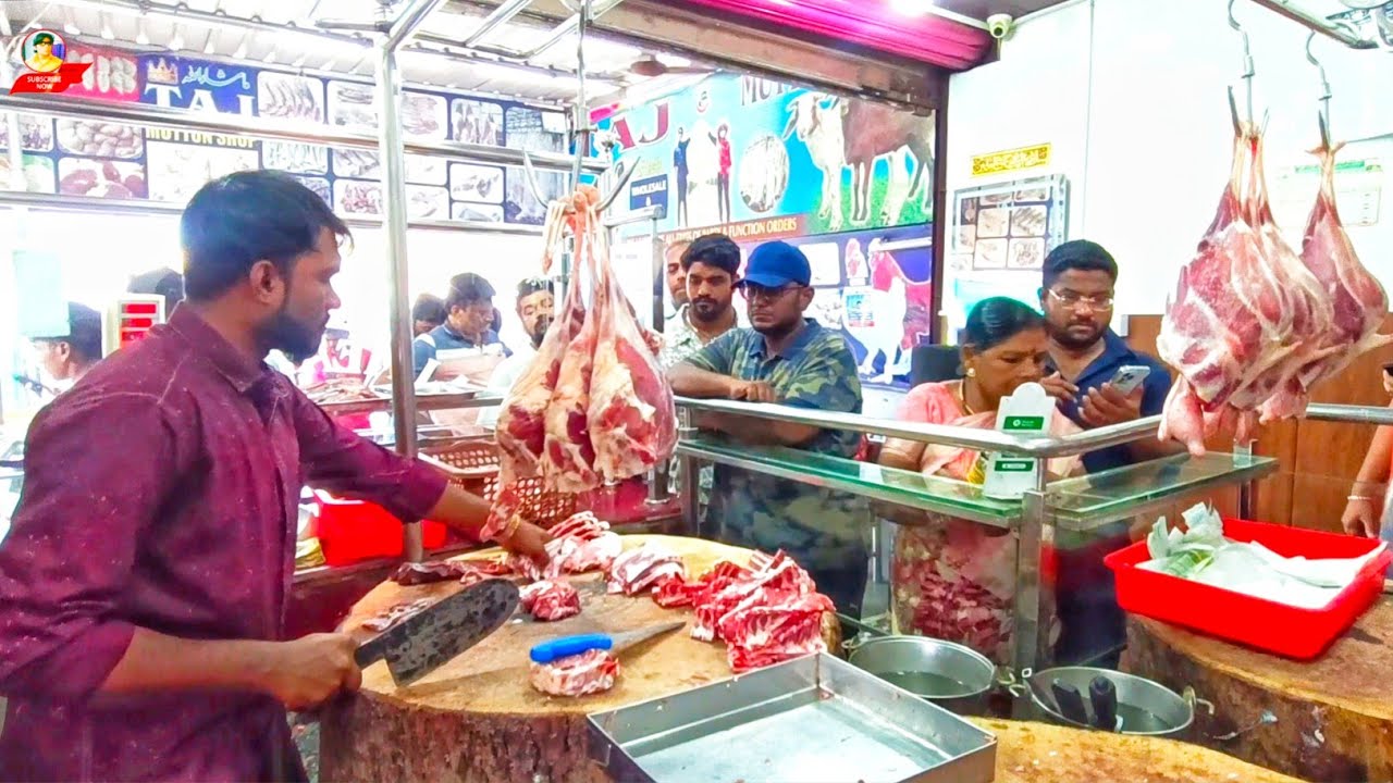 TAJ MUTTON CUTTING 🔪SKILLS P-148 || VANASTHALIPURAM