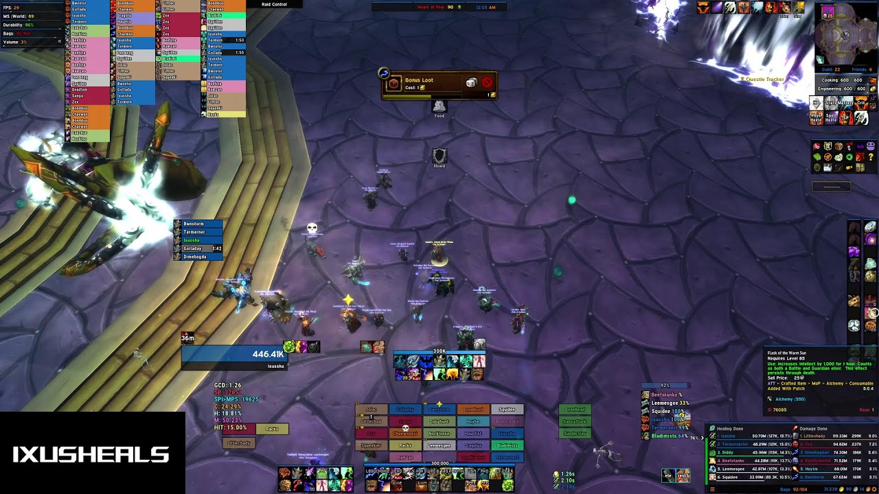 WoW MoP Faerlina For Science - Tue Day #1 - 25man Heroic HoF - Healing PoV