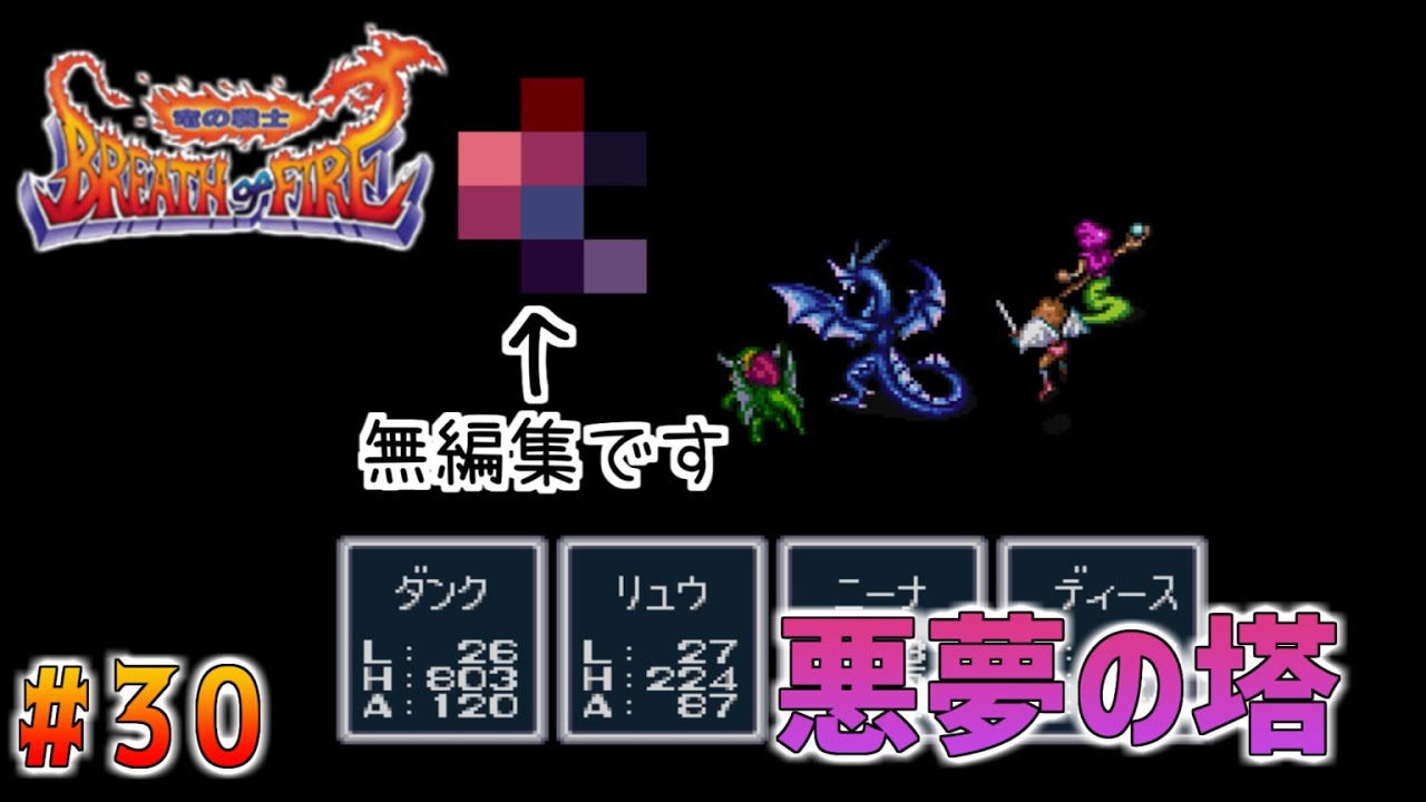 【ブレスオブファイア 竜の戦士】#30 夢の中は竜がツボになるし、ボスにモザイクもかかるんだよ【BOF1実況】