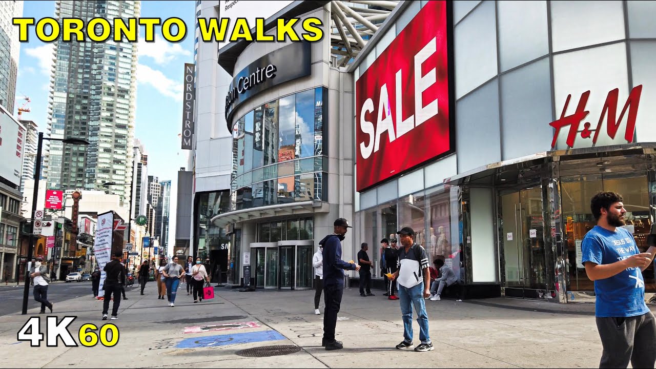 Toronto Stage 2 Reopening Walk - Eaton Centre & Downtown on June 24 [4K]