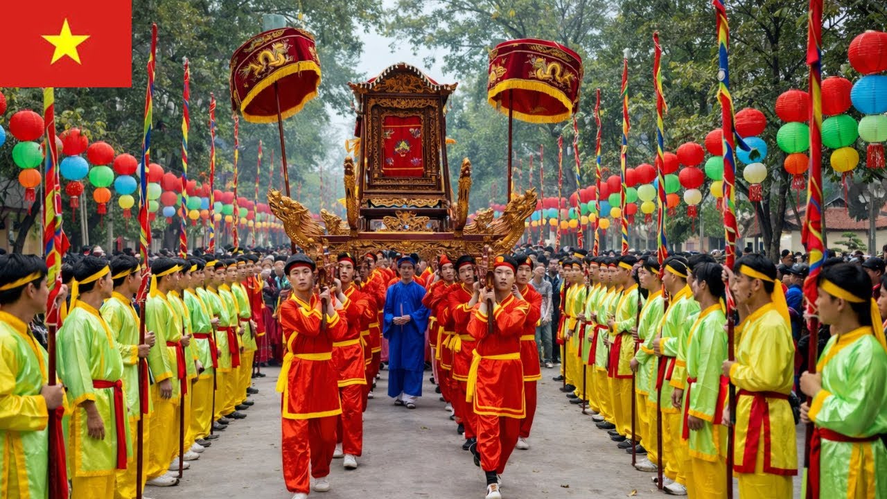 New Year's festival in the northeastern countryside of Vietnam.