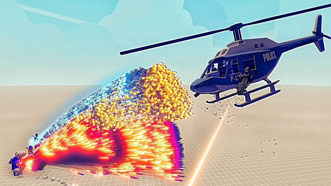 2x HELICOPTER vs 4x EVERY GOD - Totally Accurate Battle Simulator TABS