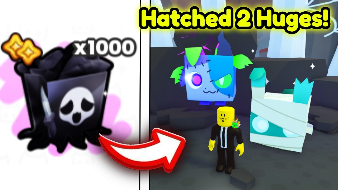 Opening 1,000 Ghostface Gifts! Hatched 2 Huges! in Halloween Part 2 Pet Simulator 99!
