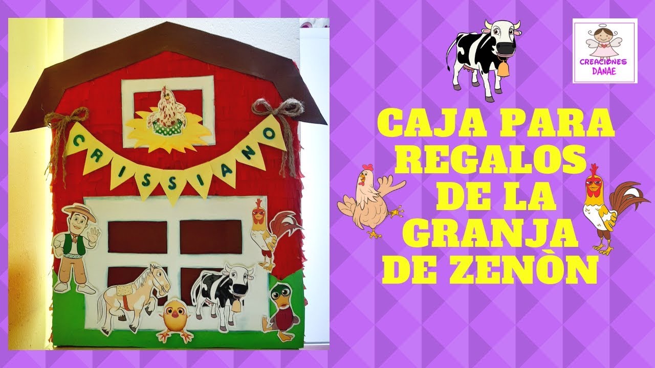 COMO HACER UNA CAJA PARA REGALOS DE LA GRANJA DE ZENÒN