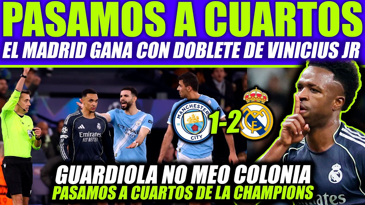EL MADRID ELIMINA AL CITY DE GUARDIOLA 1-2 CON DOBLETE DE VINI