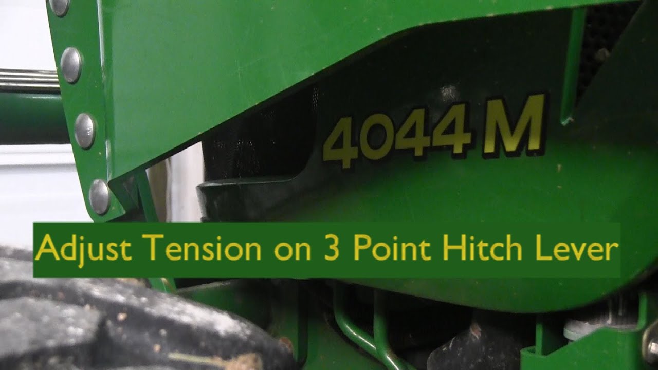 John Deere 4044M Adjust tension on 3 point lever