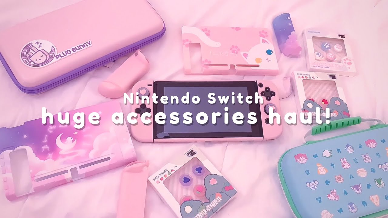💖 PINK Nintendo Switch Accessories Haul! + Decorating My Switch Unboxing! 💞| OmoSkins, GeekShare