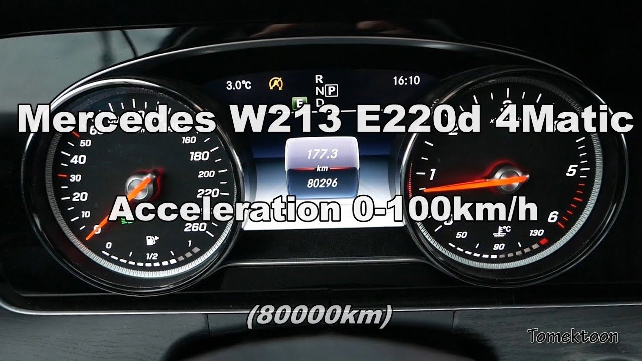 Mercedes E220d 4matic W213 0-100km/h Acceleration (80000km)