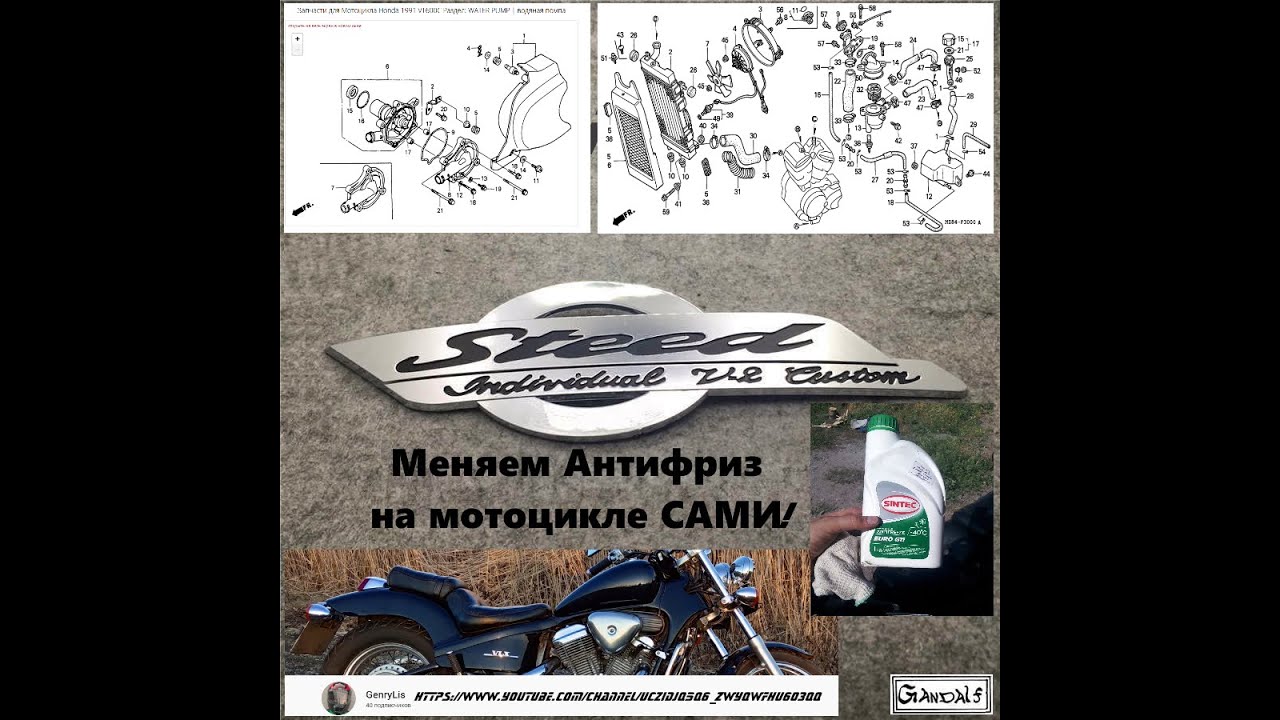 Замена антифриза (охлаждающая жидкость) на мотоцикле Honda Steed VLX 600