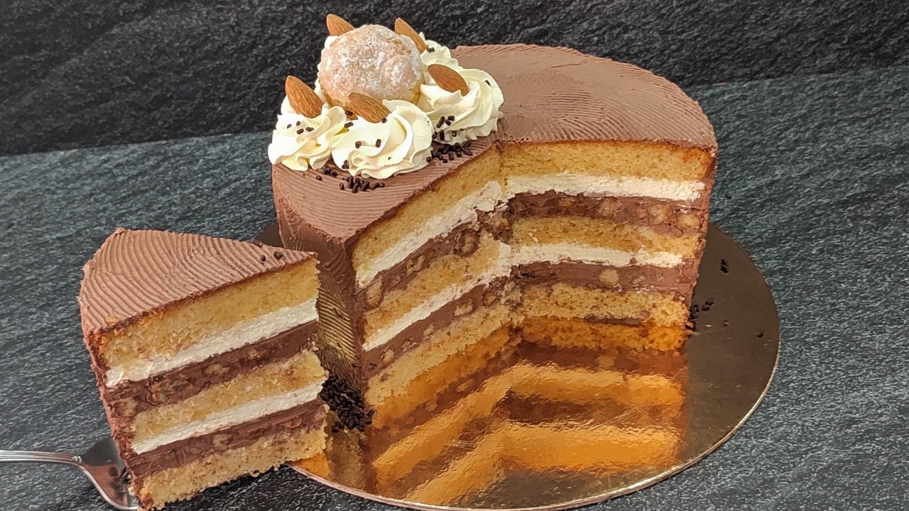 нереально вкусный торт Amaretto! Шоколадно-миндальный торт! Без желатина! Ручным миксером!