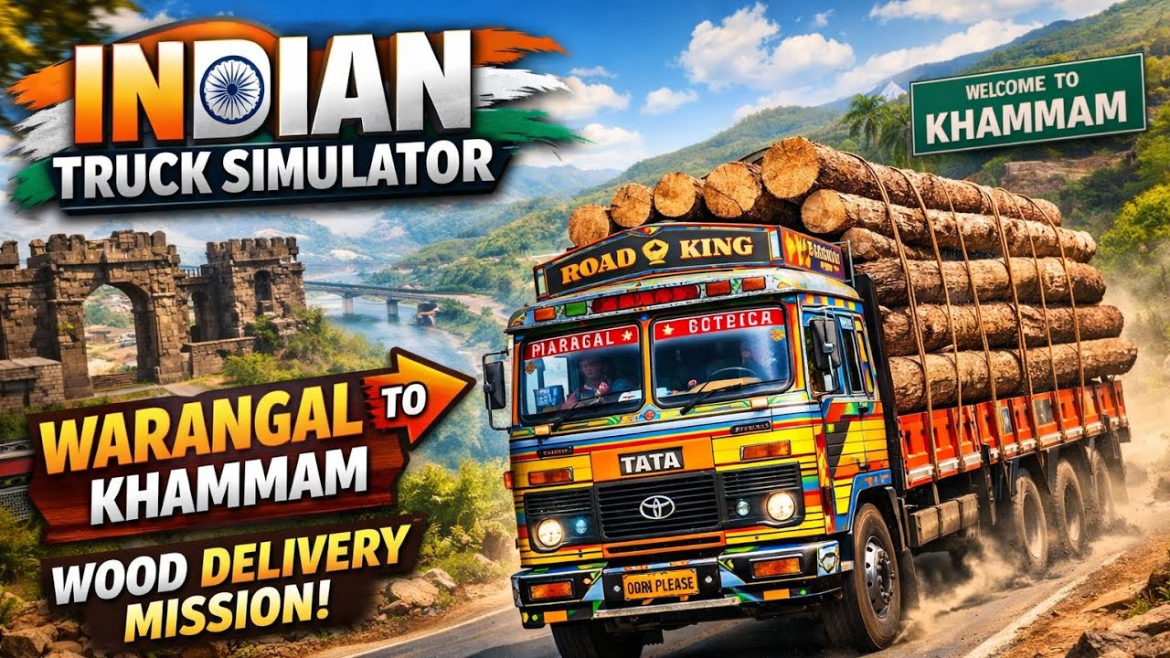 Indian Truck Simulator Game | Wood Delivery from Warangal to Khammam 🚛🌲 Realistic Indian Roads